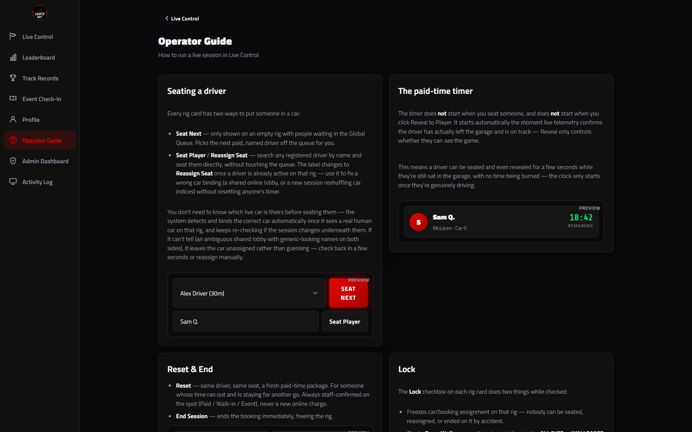 The built-in operator guide